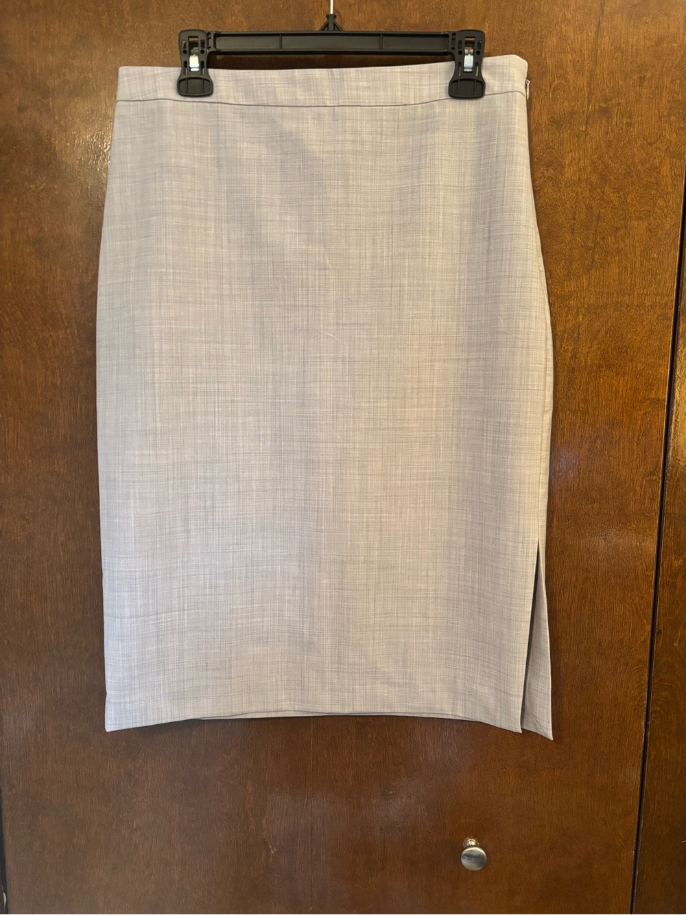 Banana Republic Light Gray Lined Pencil Skirt with Slim Side Slit